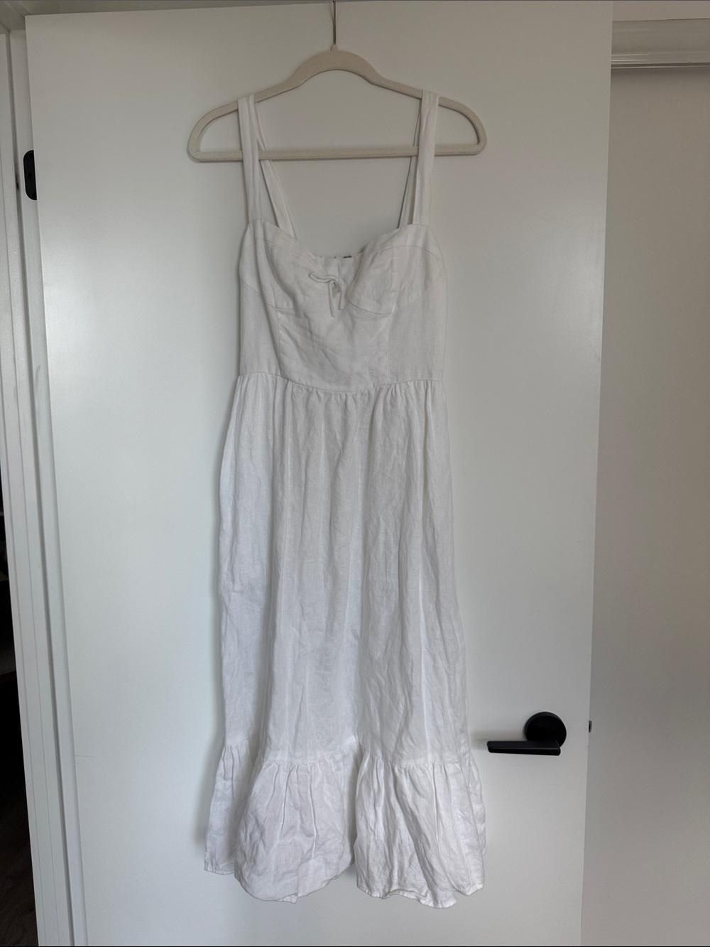 Reformation White Linen Maxi Dress with Sweetheart Bodice